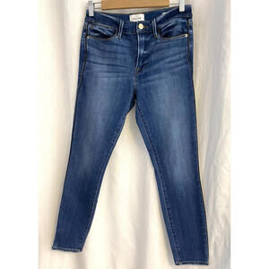 Frame Le High skinny with leather trim 27 Pristine  --0079